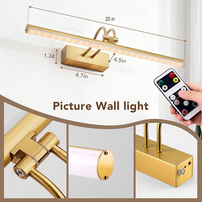 Picture Light, Picture Lights for Wall Cordless, Battery Wall Lights for - Image 7