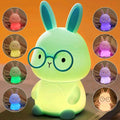 Bunny Night Light, Rabbit Lamp for Kids, Rechargeable LED Nightlight for Easter by FAMIDUO-BrightenYourLife
