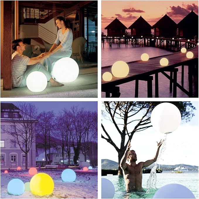 Mr.Go 20-inch Rechargeable LED Ball Light, Waterproof Outdoor Globe Lights - Image 8