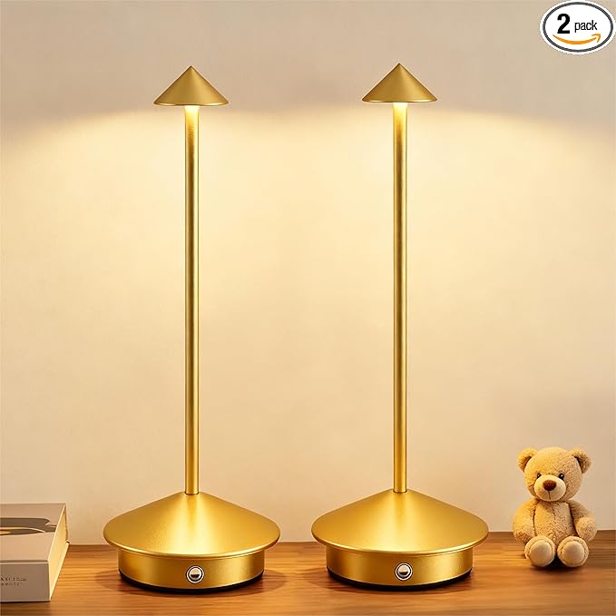 2 Pack Cordless Table Lamp Battery Lamp, Portable LED Desk Lamps, 6000mAh by SimisandTableLamps