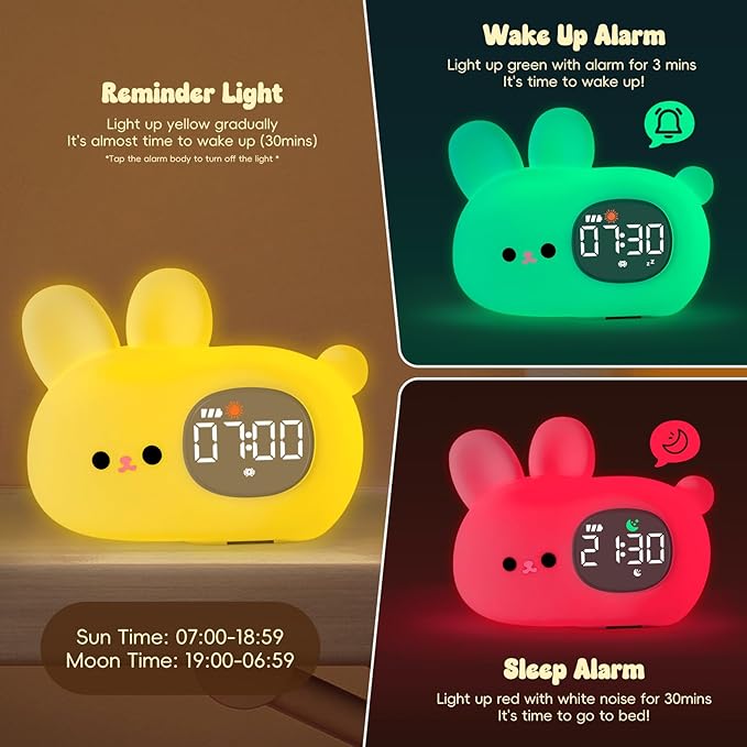 Bunny Alarm Clock with Night Light - Image 3