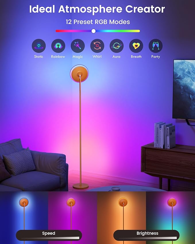 UFO Floor Lamp 71in, Upgraded 42W 3700LM LED Torchiere Floor Lamps - Image 5