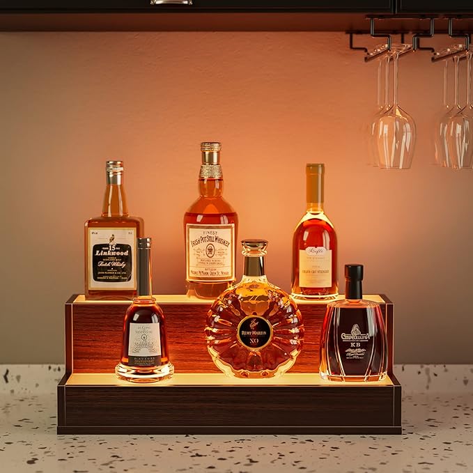 LED Lighted Bar Liquor Shelves, 20 Inch Bar Bottle Display Shelf - Image 7