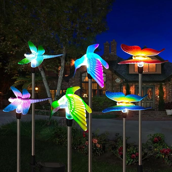 EiGreen 6 Pack Solar Garden Stake Lights Outdoor, Yard Figurine Stake Light by EigreenSolaroutdoorlights