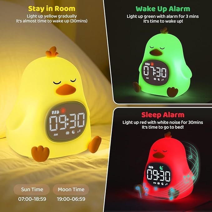 Sleepy Duck Alarm Clock with Night Light - Image 3