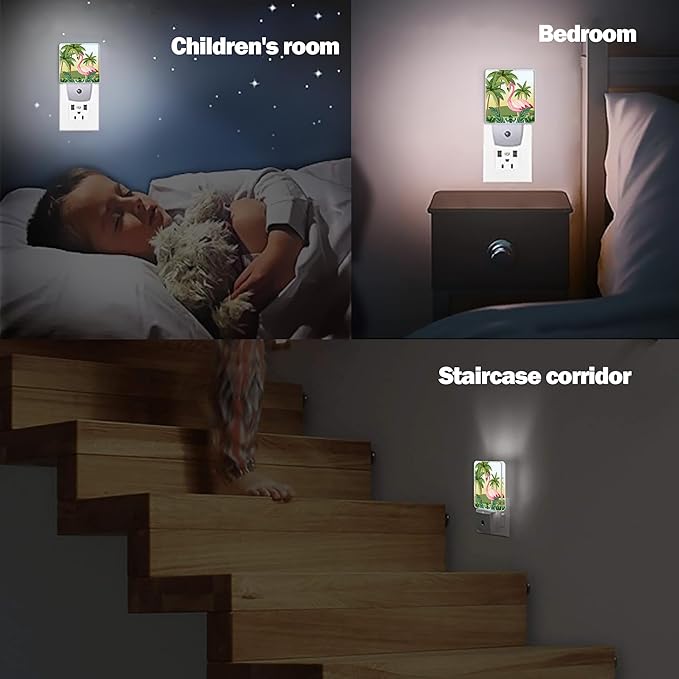 Tropical Flamingo Cartoon Night Light, Dusk to Dawn Smart Sensor Nightlight - Image 7