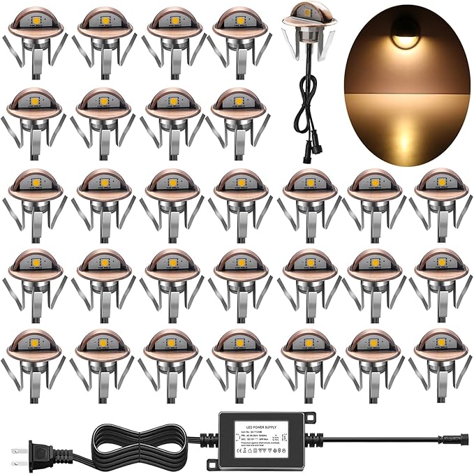 LED Stair Light Low Voltage Waterproof IP65 Outdoor F1.38 Wood Recessed LED by QACALEDOutdoorRecessedDeckLightingKits