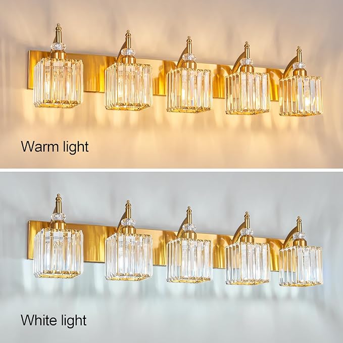 5-Light Crystal Vanity Lights - Image 2