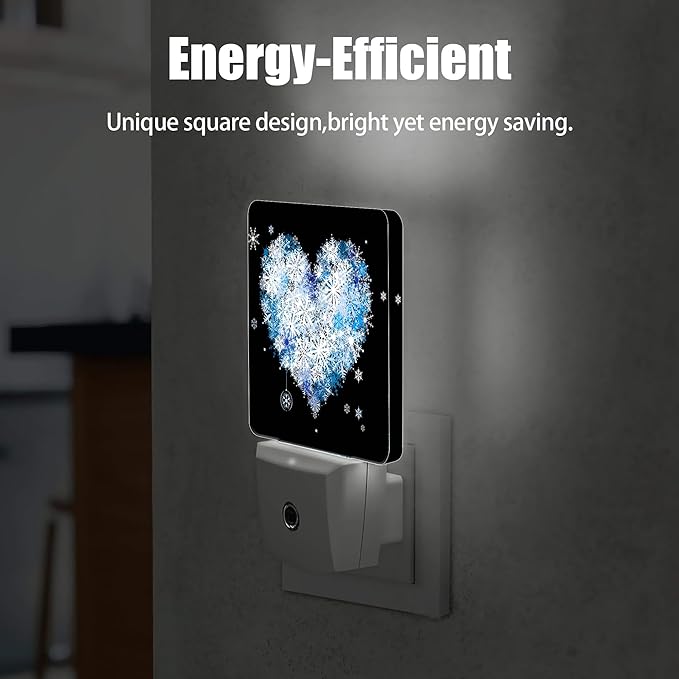 Winter Art Hearts Dusk to Dawn Night Light, Auto Sensor Lamp Home Indoor - Image 5