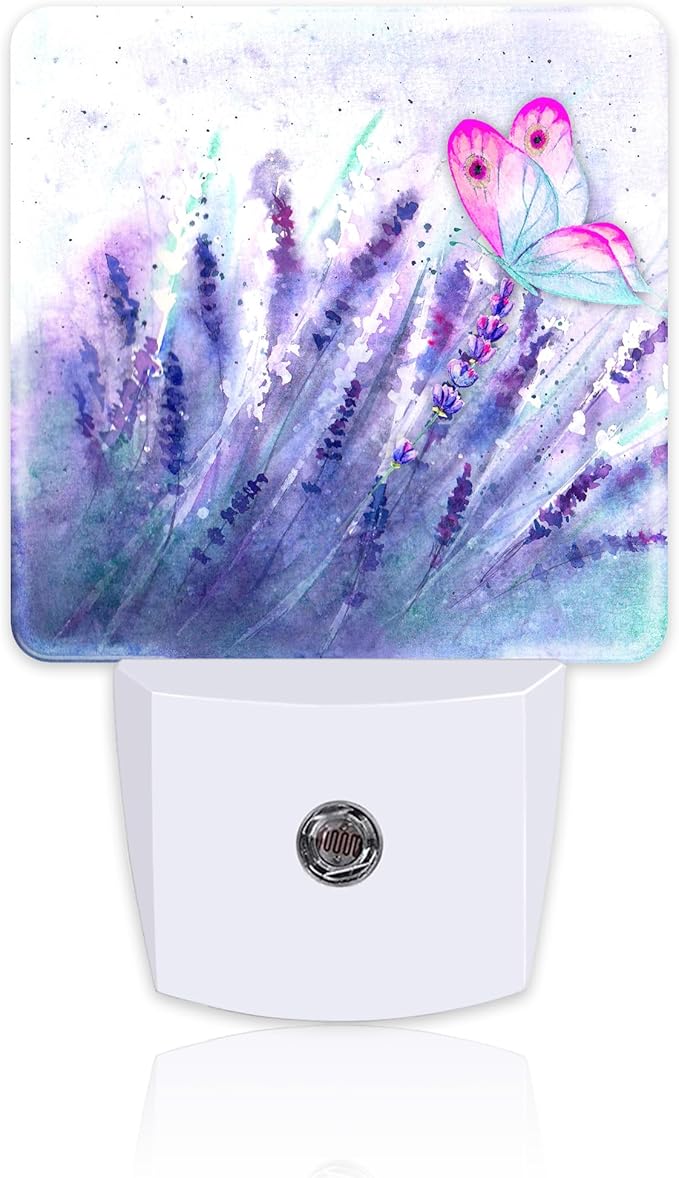 Lavender with Pink Butterfly Night Light by sndheke