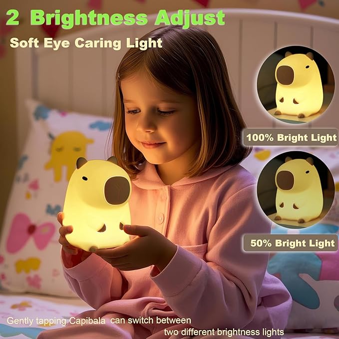 DREAMING MY DREAM Cute Capybara lamp, Squishy Capybara Night Light LED - Image 3