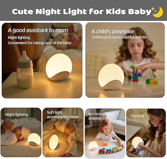 IYT Night Light for Baby, Kids Egg Light Stepless Dimming Touch Night Lamp - Image 4