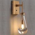 HuisMier Raindrop Wall Sconces, Brushed Brass Glass Wall Sconce by HuisMier