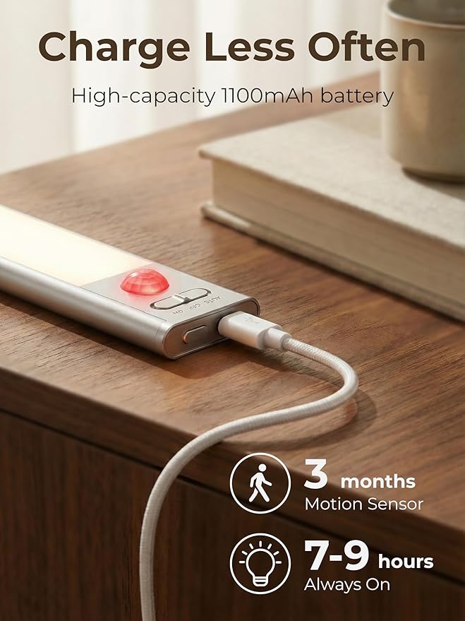 9 inch Under Cabinet Lighting, Cordless Rechargeable Motion Sensor Light Indoor - Image 3