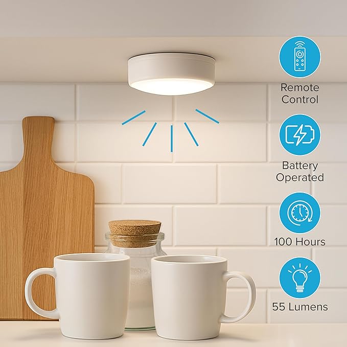 Brilliant Evolution Wireless LED Puck Light 3 Pack - Image 4