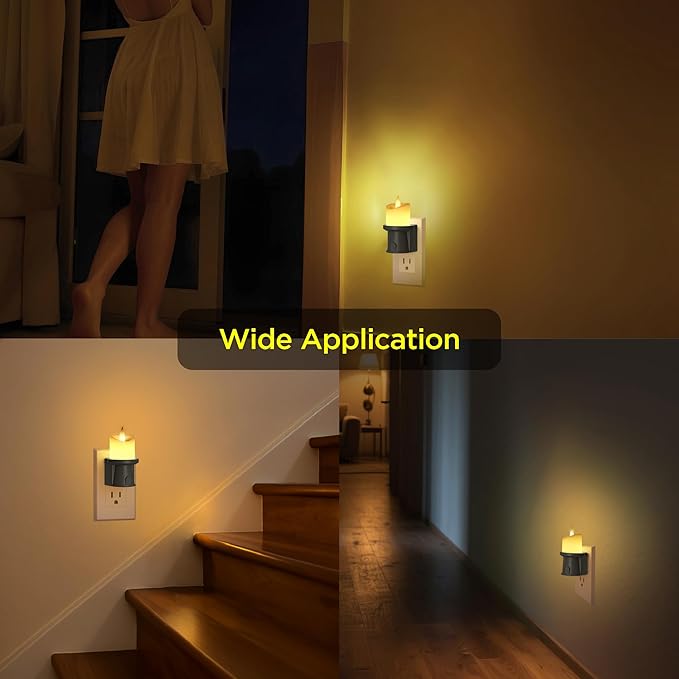 Nightlight Flameless Candle, Electrical Outlet Plugs w/Dusk Dawn Sensor Auto - Image 3