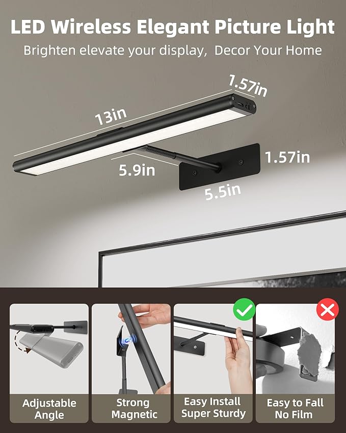 EZVALO Picture Light for Wall, Dimmable Magnetic LED Art Painting Light - Image 6