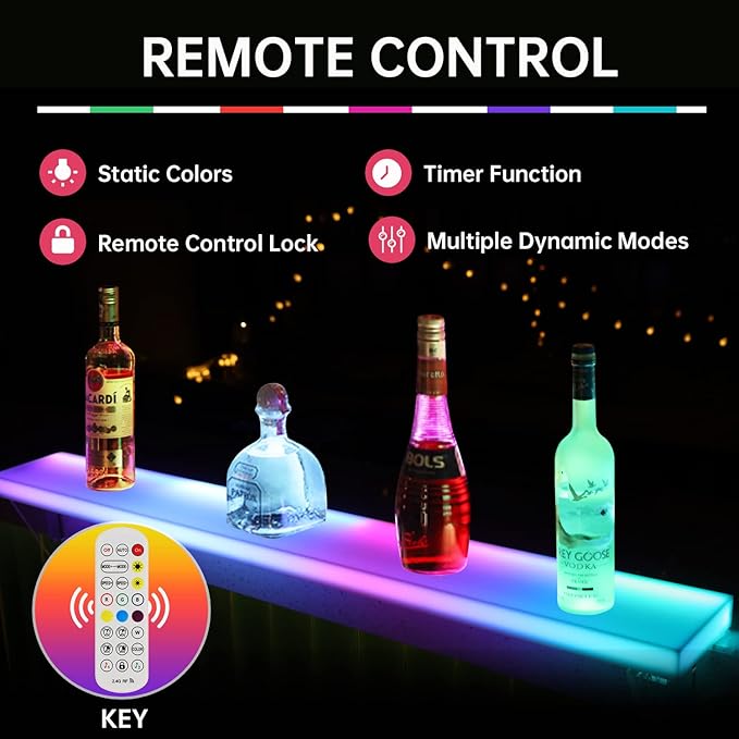 Led Lighted Liquor Bottle Display Shelf 40 Inch - Image 4