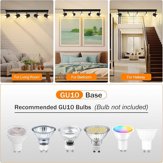 5 Light Track Lighting Kit, Industrial LED Wall Light - Image 3