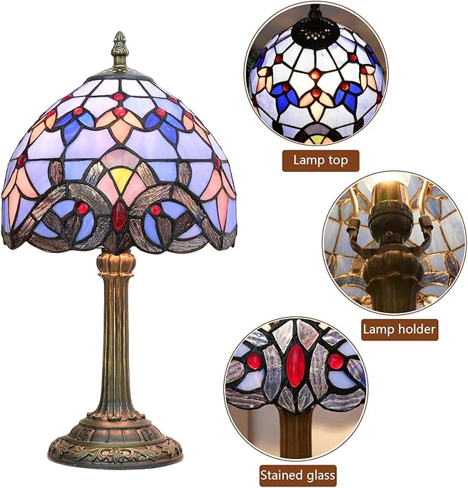 Tiffany Lamp Stained Glass lamp Small Bedside Table Lamps - Image 7