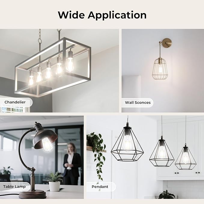Dimmable LED Edison Bulbs, 4000K Daylight White, 6W Equivalent to 60 watt E26 - Image 7