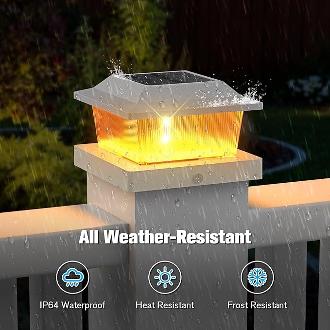 NIORSUN Solar Flame Post Cap Lights Outdoor Waterproof, 4x4 Post Solar Lights - Image 4
