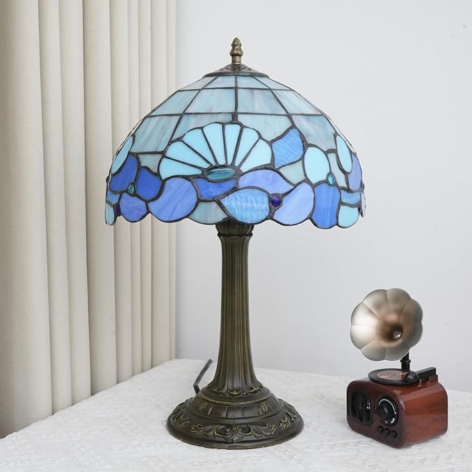 Blue Sea Style Stained Glass Table Lamps Shell Tiffany Lamp Bedroom Bedside - Image 7
