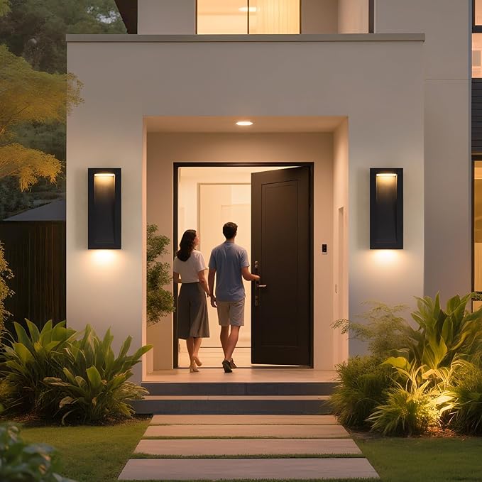 Modern Outdoor Wall Light with LED, Exterior Lighting Fixtures 2700K Integrated - Image 7