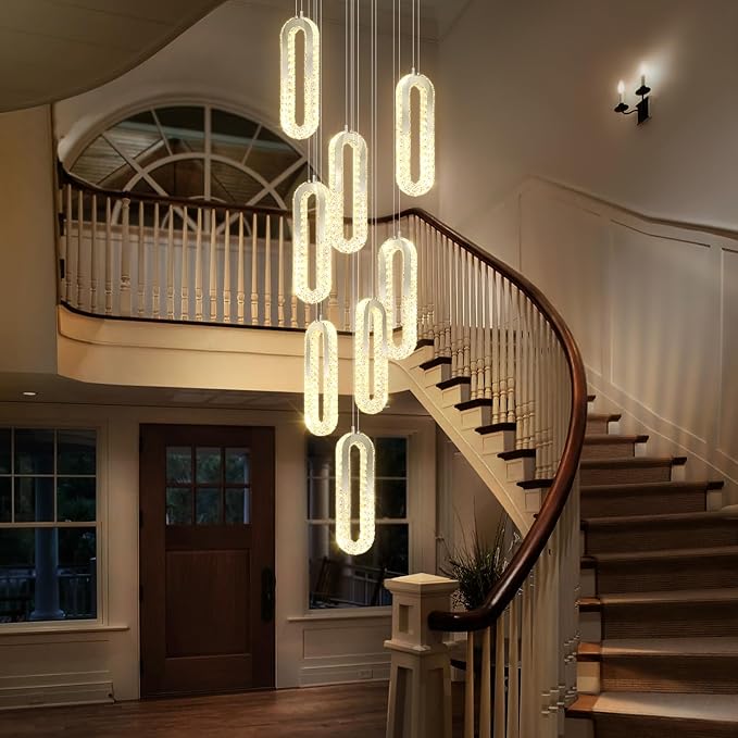 Modern Crystal Chandelier Adjustable 8 Rings Chandelier by Ykolupty