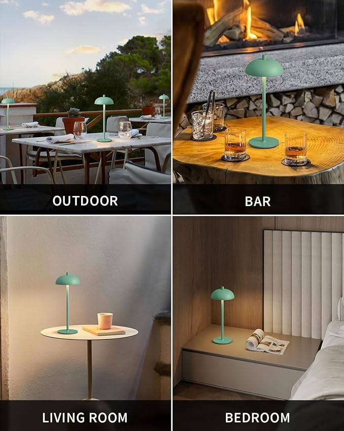 Cordless LED 12" Small Table Lamps Set of 2, Portable Waterproof Desk Lamp - Image 6
