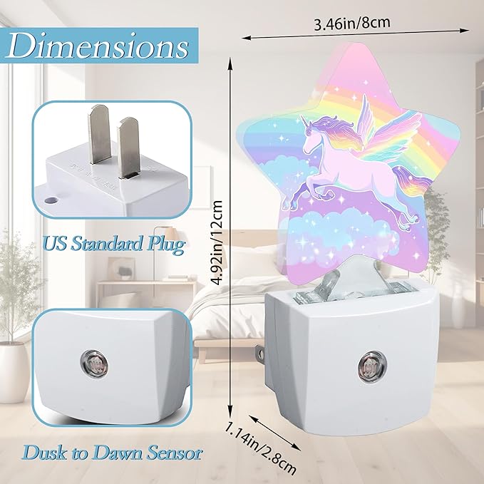 Unicorn Night Light, Rainbow Fall, Autumn Maple Leaf - Image 2