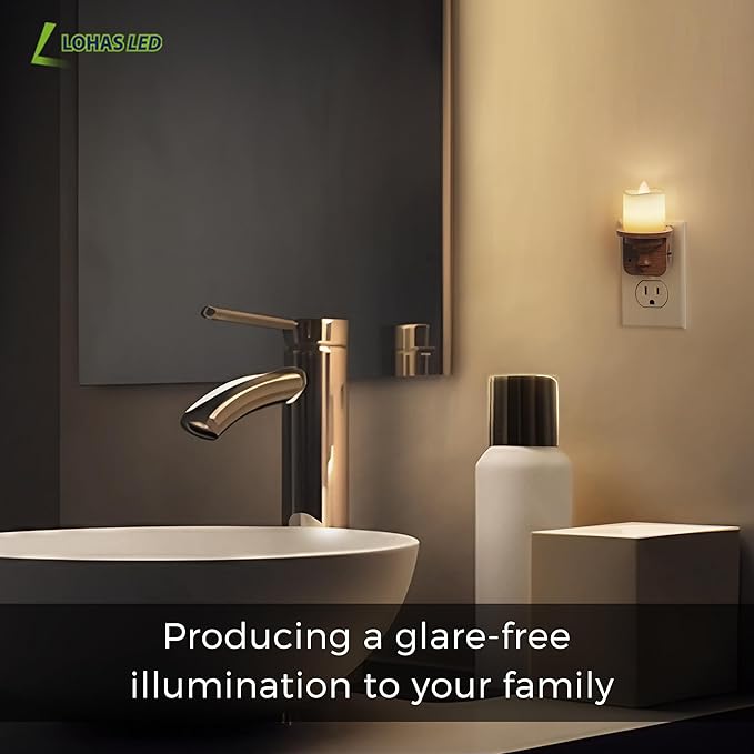 L LOHAS LED Night Light, 2 Pack Flameless Candle Night Light Plug in, Dusk to - Image 6