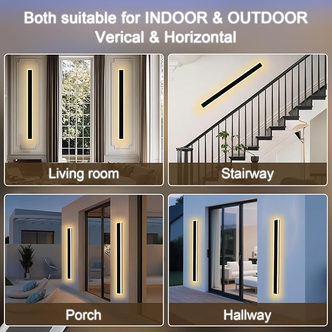 2 Pack Long Outdoor Led Wall Light - Image 3