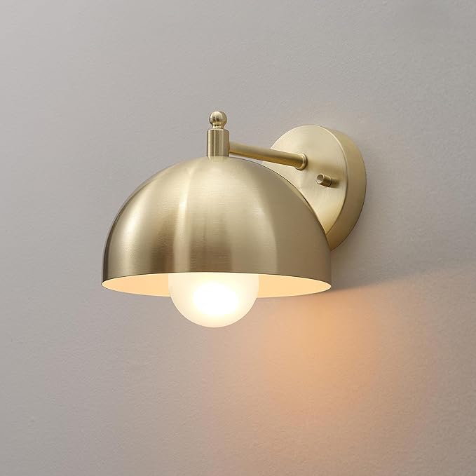 GLOBE Electric 65000048 1-Light Wall Sconce, Brushed Brass, Wall Lights - Image 6