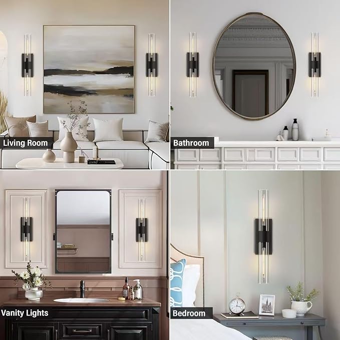 Black 22.8" Sconces Wall Lighting, Bathroom Vanity Lights Fixtures - Image 4