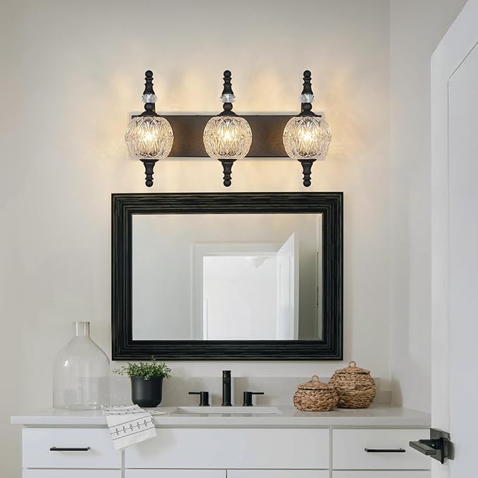 Modern Crystal Bathroom Vanity Lights Fixtures Over Mirror Black Vintage - Image 6