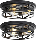 13 Inch Close to Ceiling Light Fixtures 2 Pack, 3-Lights Farmhouse Flush Mount by Wyneyet