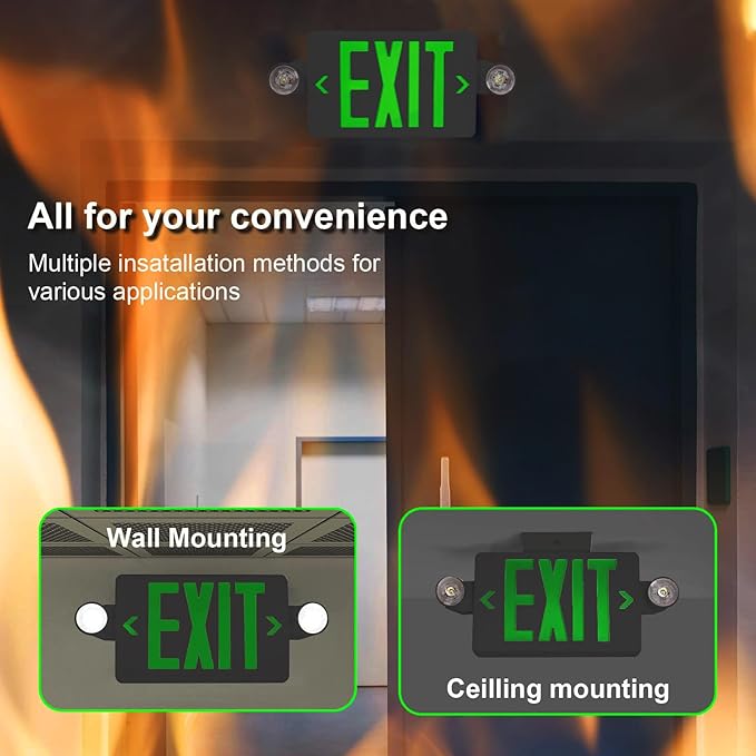 CM MZY Exit Sign with Emergency Lights, Exit Signs Light with Battery Backup - Image 6