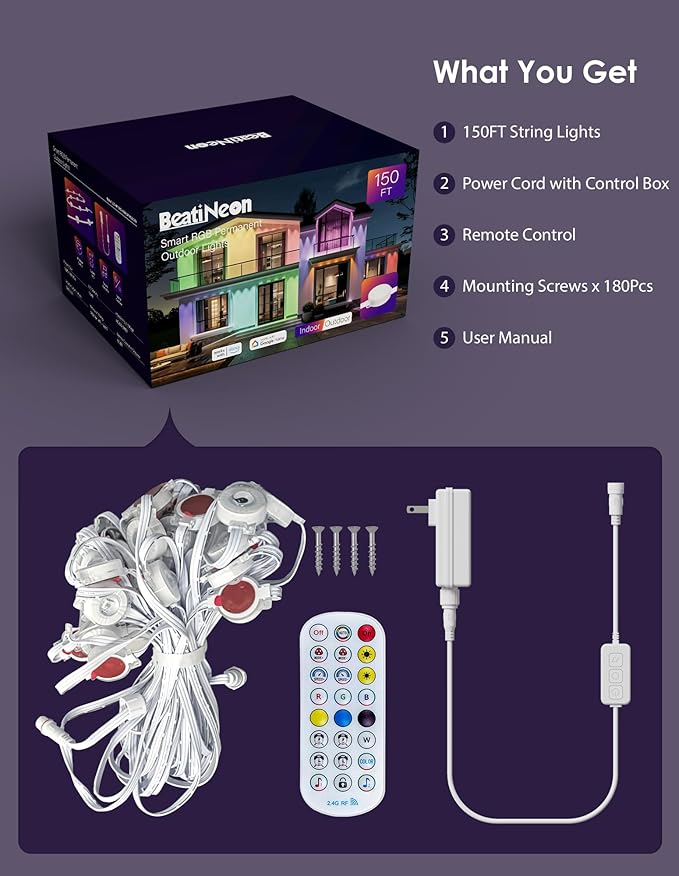 Permanent Outdoor Lights, 100ft - Image 9