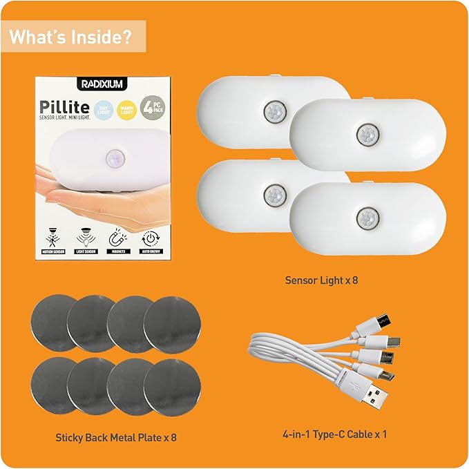 Rechargeable Motion Sensor Night Light, 2-Color White & Warm Toilet Light - Image 8