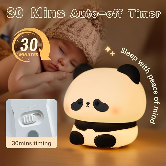 Cute Panda Night Light, LED Squishy Novelty Animal Night Lamp, Food Grade - Image 2