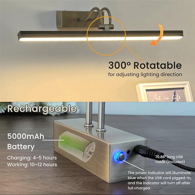 FUNCHDAY Wireless Picture Light, 2 Colors Wall Lights - Image 3