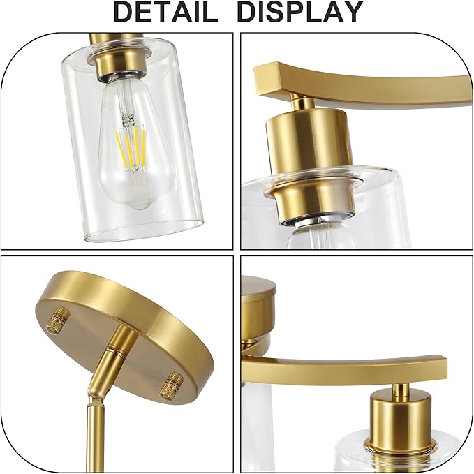 3 Light Brushed Gold Chandelier - Image 7