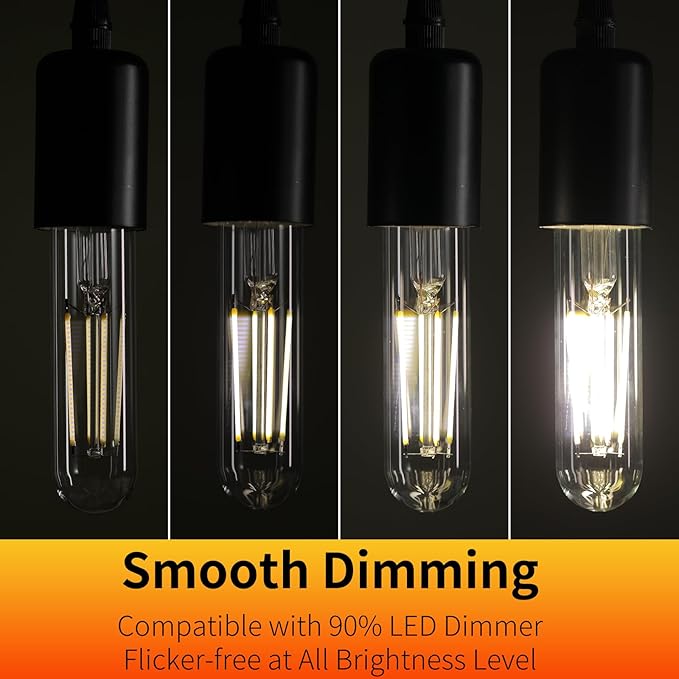 E26 T10 LED Light Bulbs, 5 Inch Vintage Tubular Thin Edison Bulbs, 4000K - Image 5