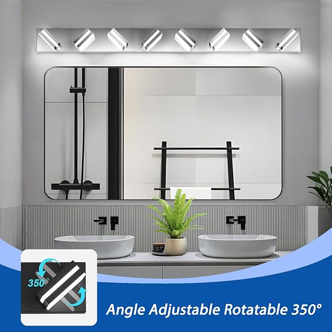 IZORRO LED Modern Bathroom Lights Fixtures, Chrome Acrylic Wall Lighting - Image 2
