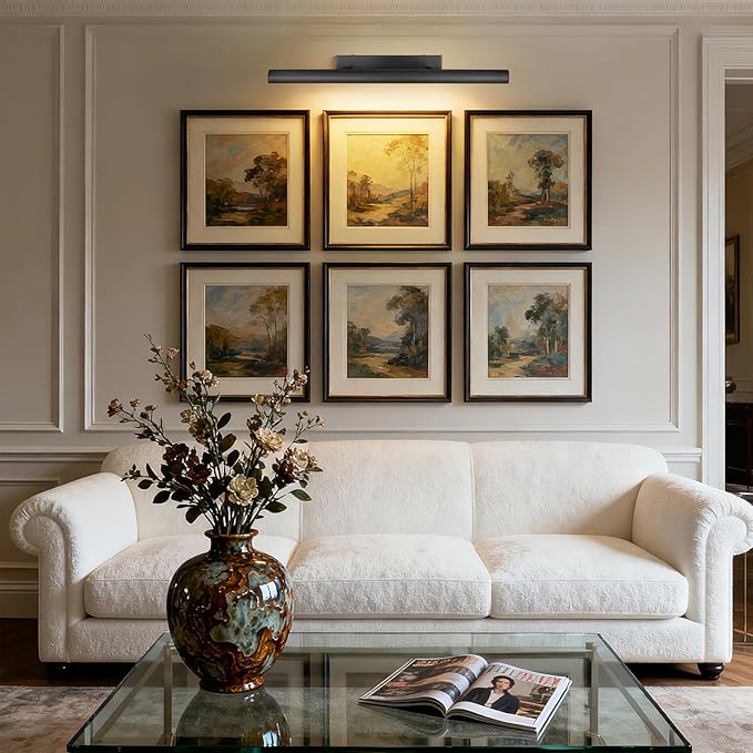 Matte Black Picture Lights for Wall, 4-Light Bronze Art Light, Dimmable Gallery - Image 9