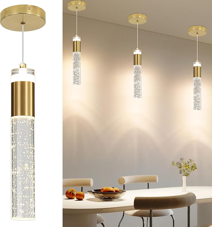 Modern Kitchen Island Pendant Lights, 3 Color 2700K/4500K/6500K, Mini Linear by Daoseolo