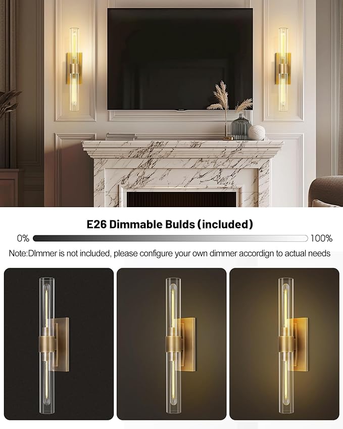 Modern Brass and Glass Wall Sconces, Horizontal or Vertical Linear Wall Sconce - Image 6