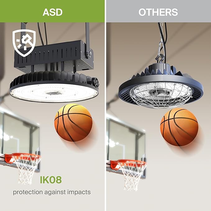 ASD LED High Bay UFO Light Fixture, Commercial Shop Lighting | 3CCT, IP69K - Image 7