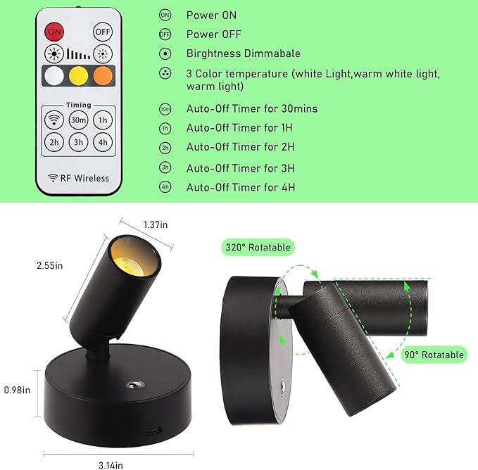 Wireless LED Spotlight, Rechargeable Floor Uplighting Indoor, Battery Operated - Image 3